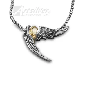 Silver Angel Wing Pendant - KS 507