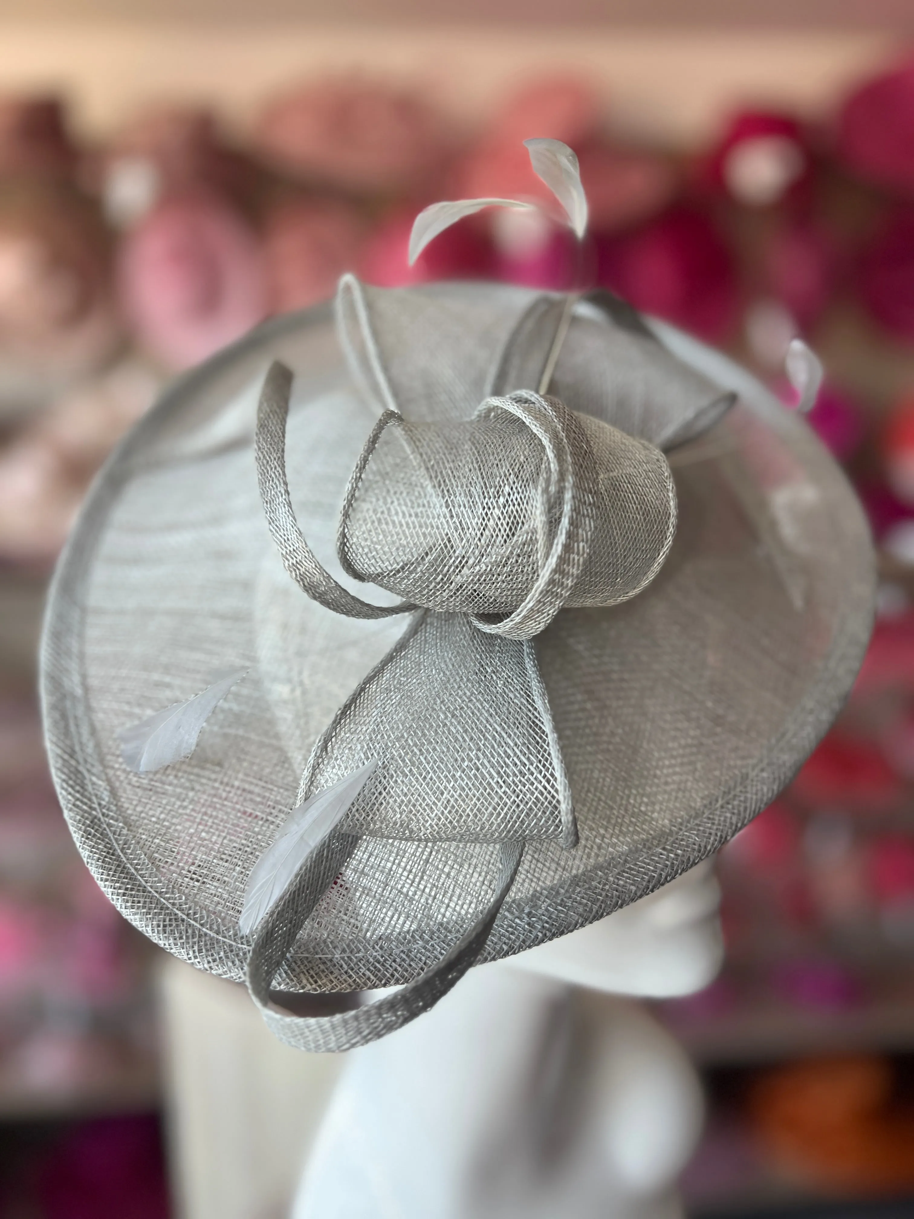 Silver Teardrop Disc Fascinator