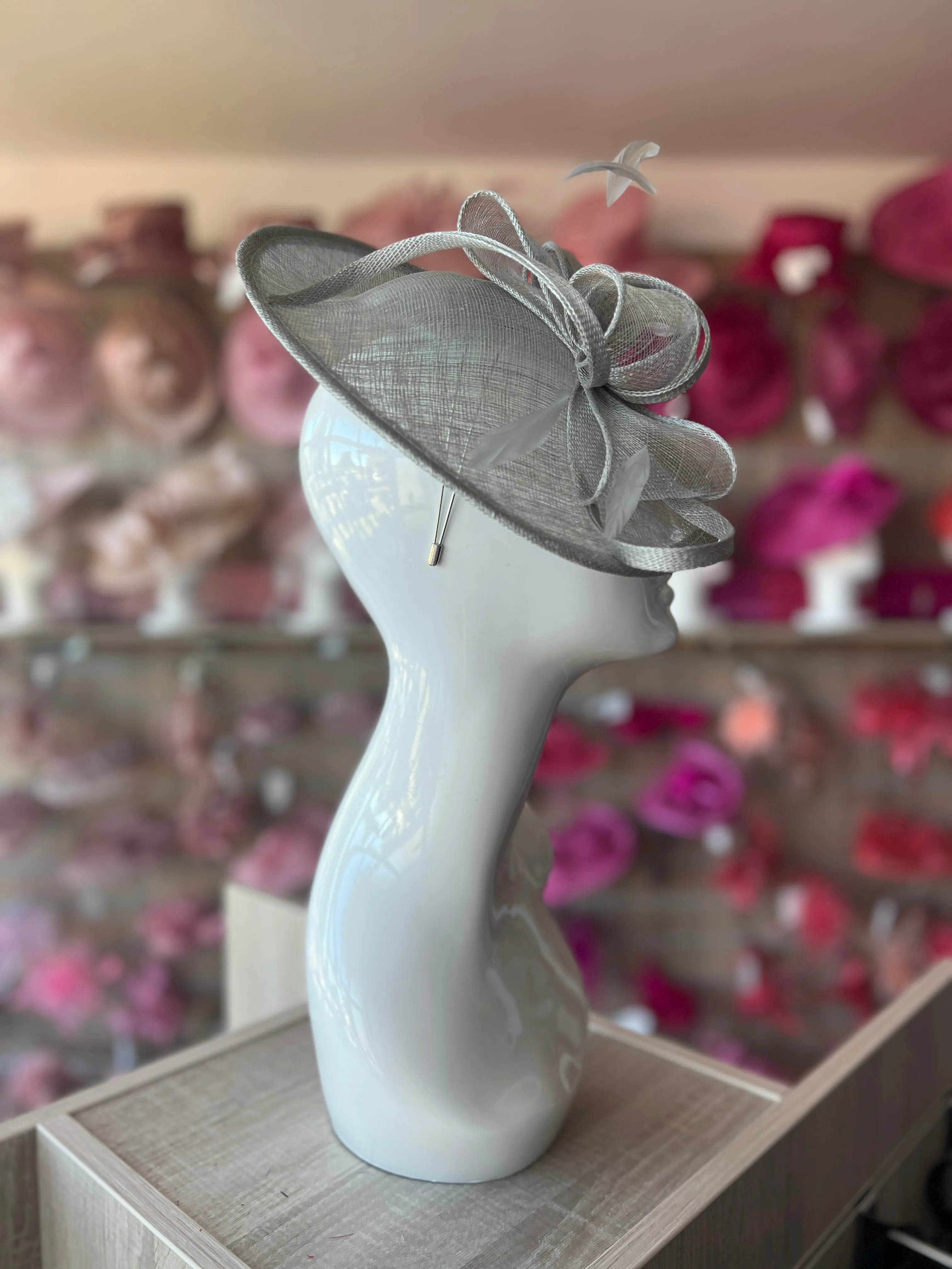 Silver Teardrop Disc Fascinator