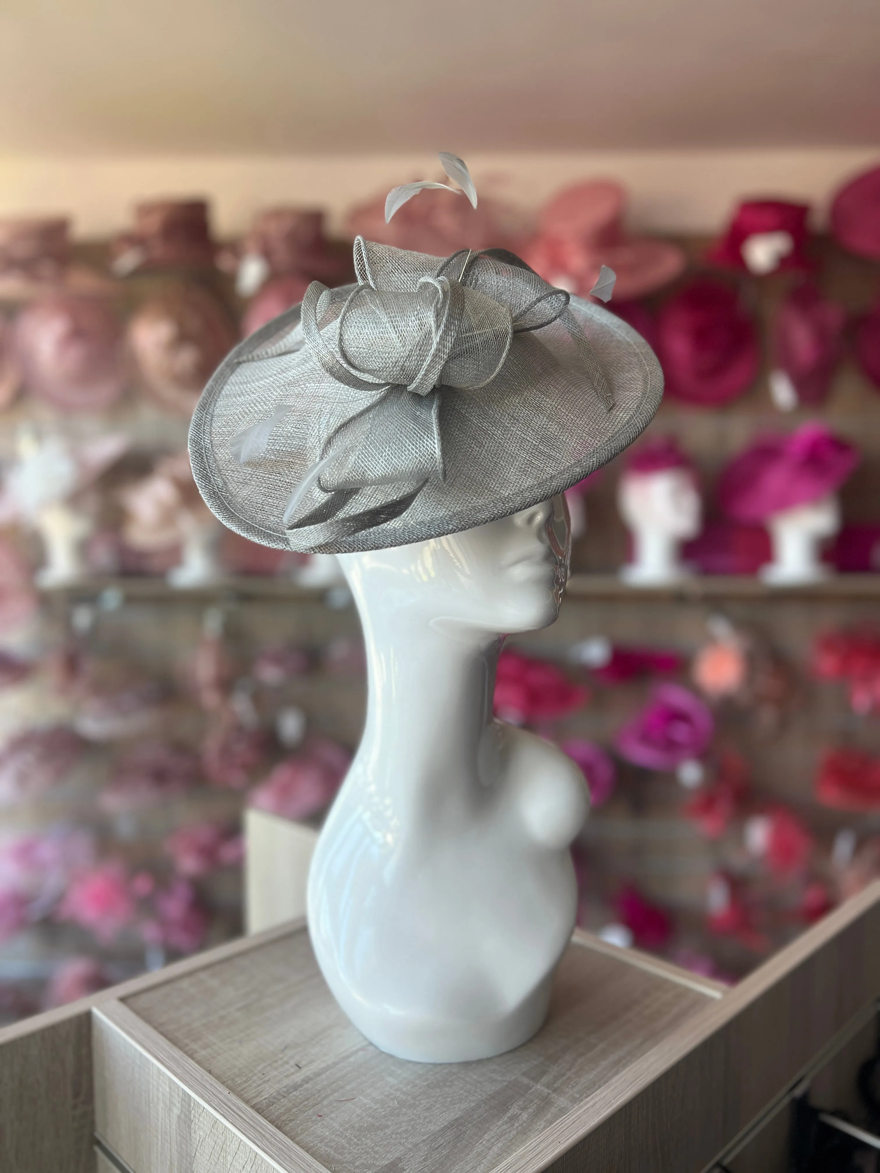 Silver Teardrop Disc Fascinator
