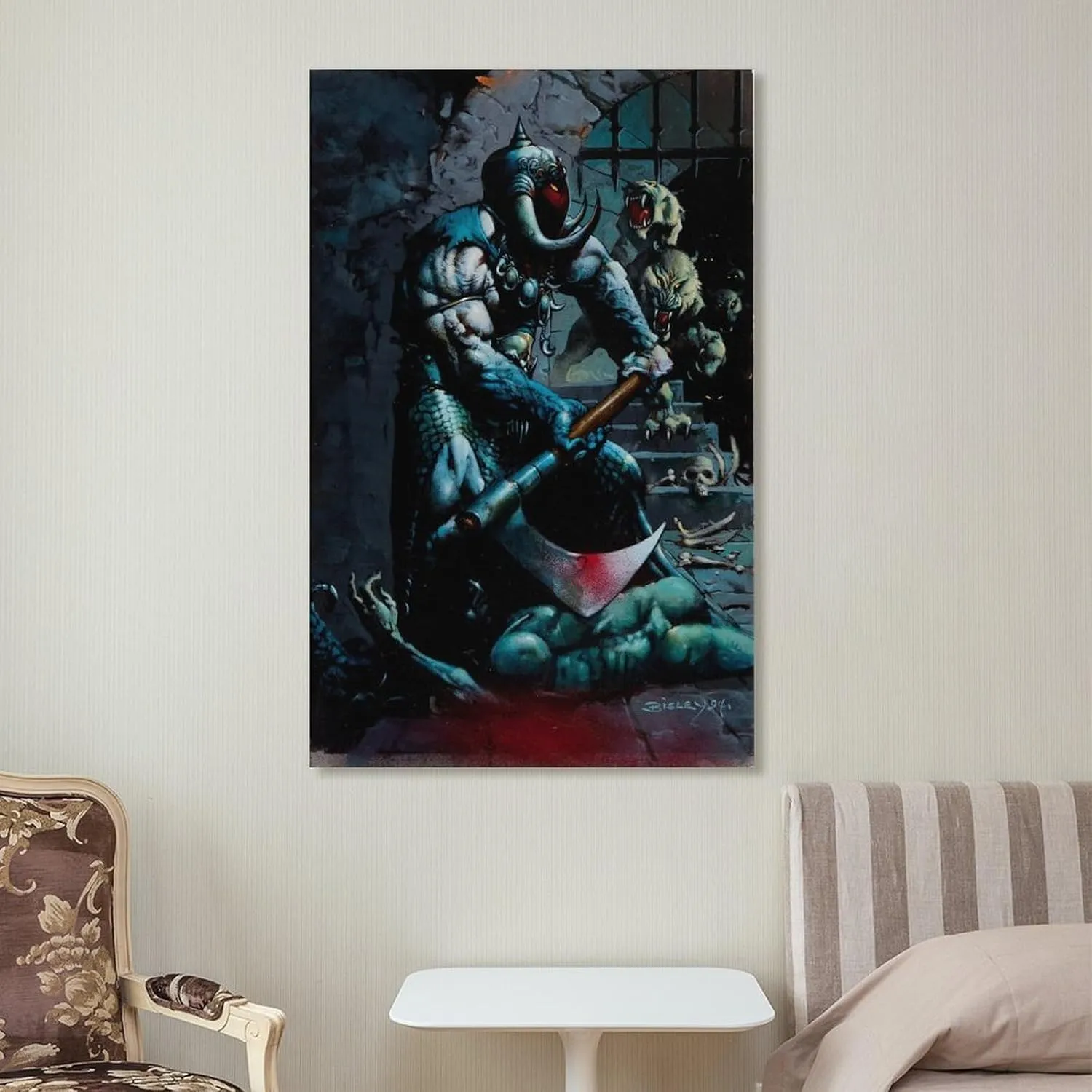 Simon Bisley Death Dealer 5 Art Print Illustration Poster Posters Art Print Wall Photo Paint Poster Hanging Picture Family Bedroom Decor 12x18inch(30x45cm)