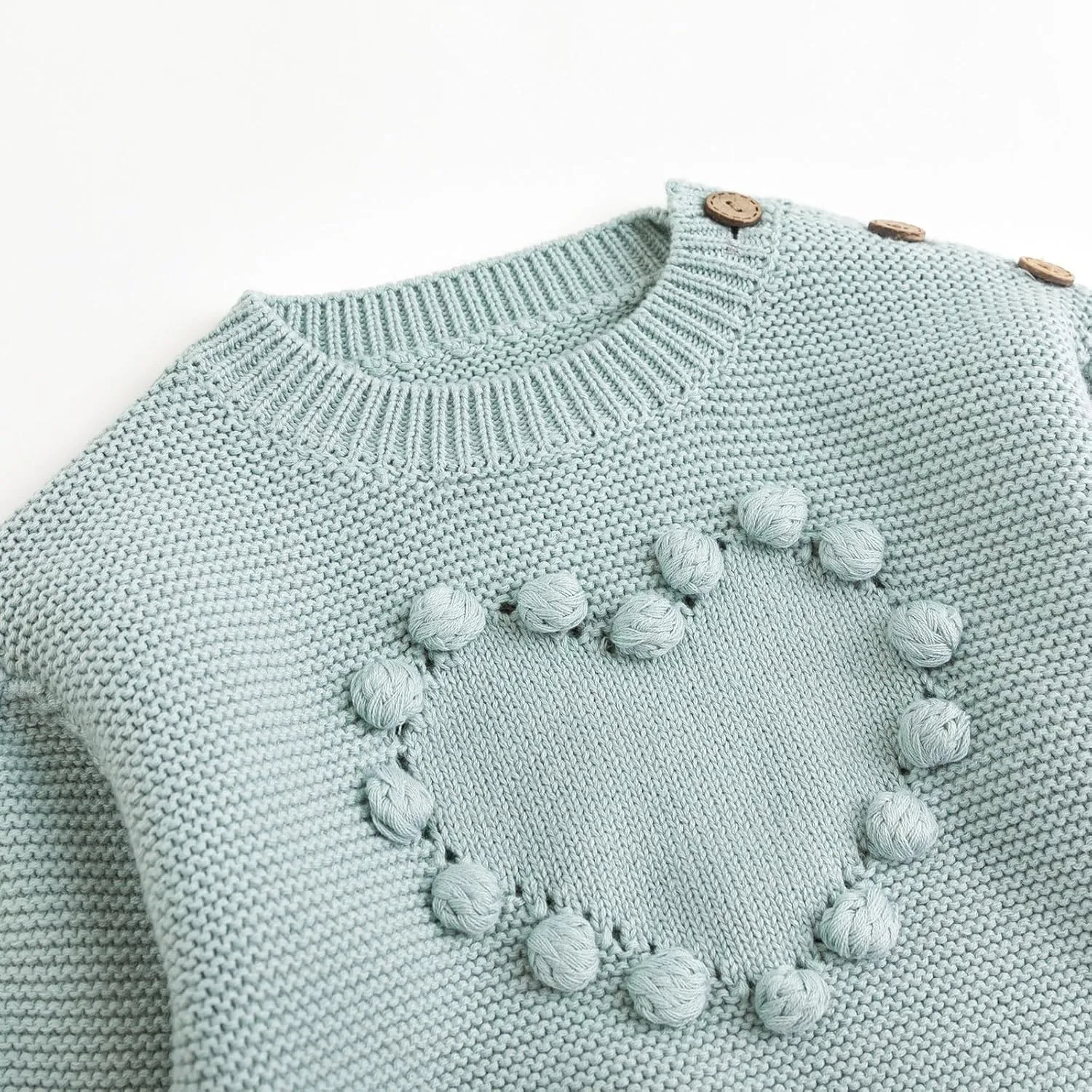 Simplee kids Baby Pullover Sweater Valentines Outfit Love Embroidery Knit Sweaters Coat for Autumn Fall and Winter