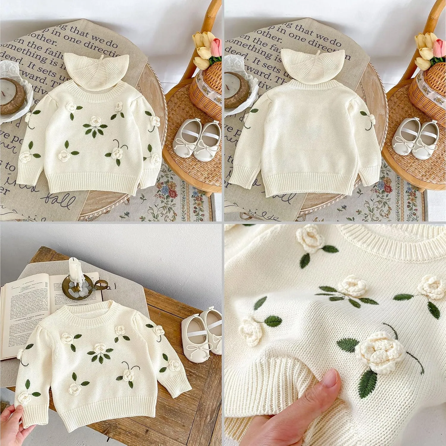Simplee kids Baby Pullover Sweater Valentines Outfit Love Embroidery Knit Sweaters Coat for Autumn Fall and Winter
