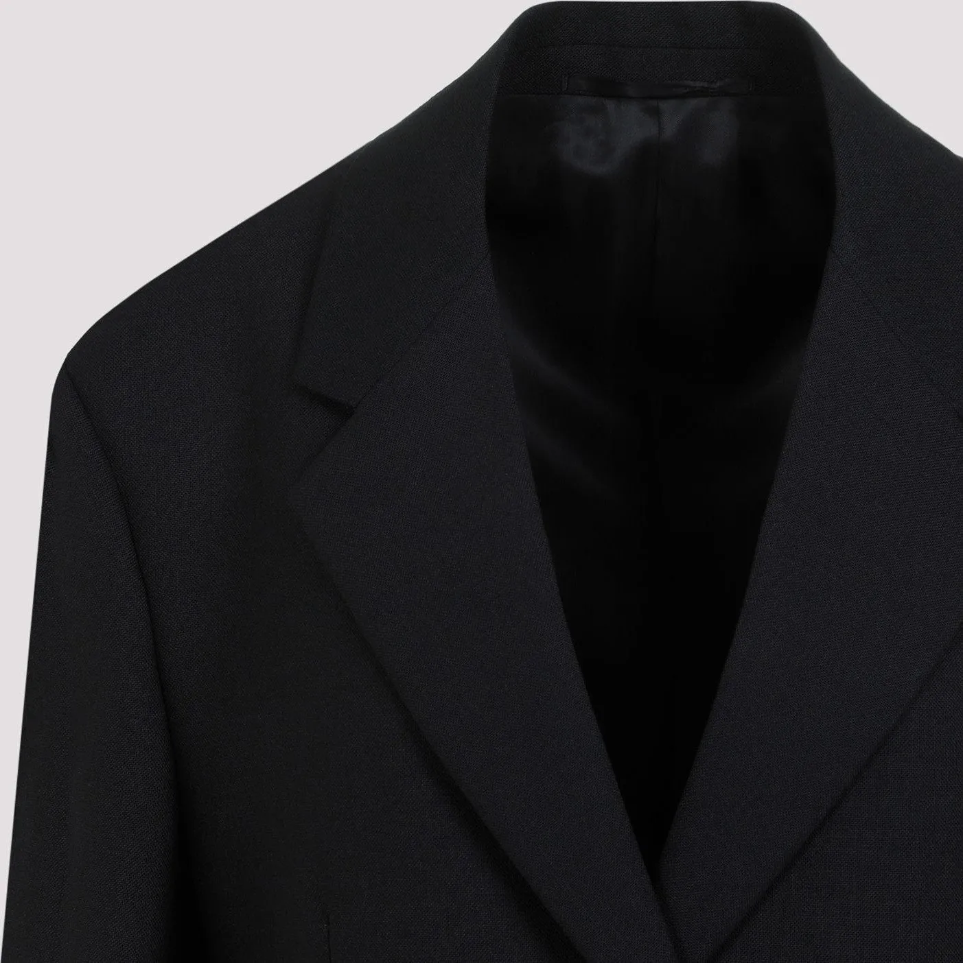 SINGLE-BREASTED WOOL JACKET WITH FEATHER TRIM