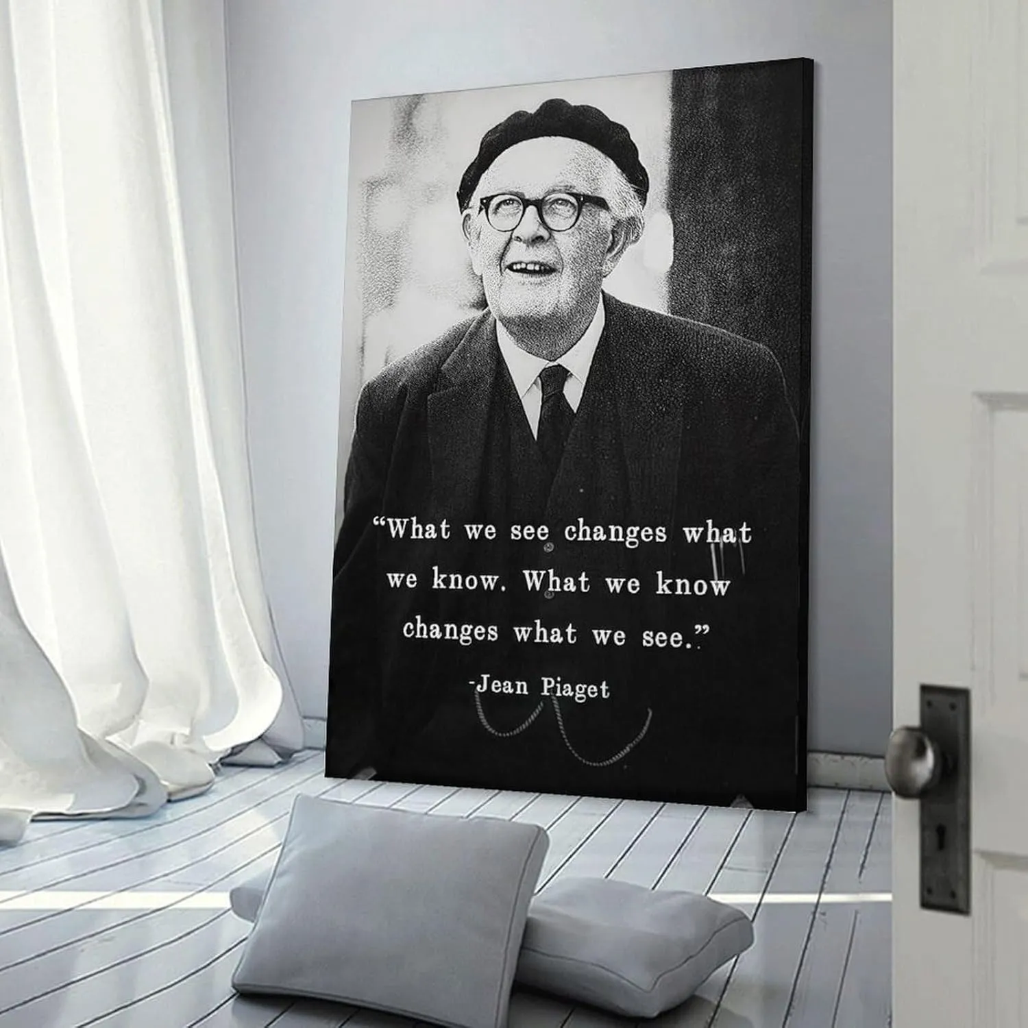 SINUJE Jean Piaget Quote Poster Canvas Wall Art For Room Aesthetic And Decor Poster For Bedroom Living Room Bathroom Kitchen Office Decor 24x36inch(60x90cm) Frame-style