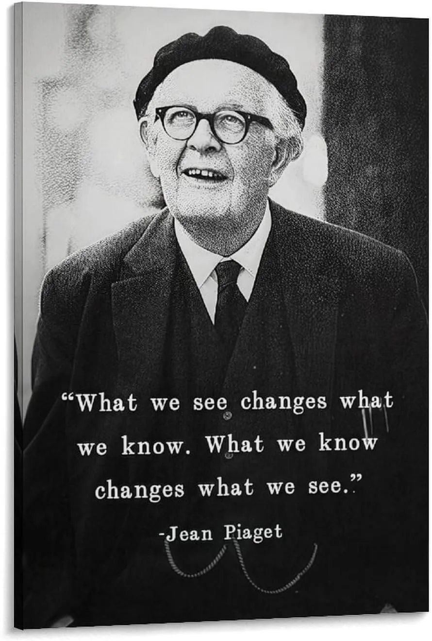 SINUJE Jean Piaget Quote Poster Canvas Wall Art For Room Aesthetic And Decor Poster For Bedroom Living Room Bathroom Kitchen Office Decor 24x36inch(60x90cm) Frame-style