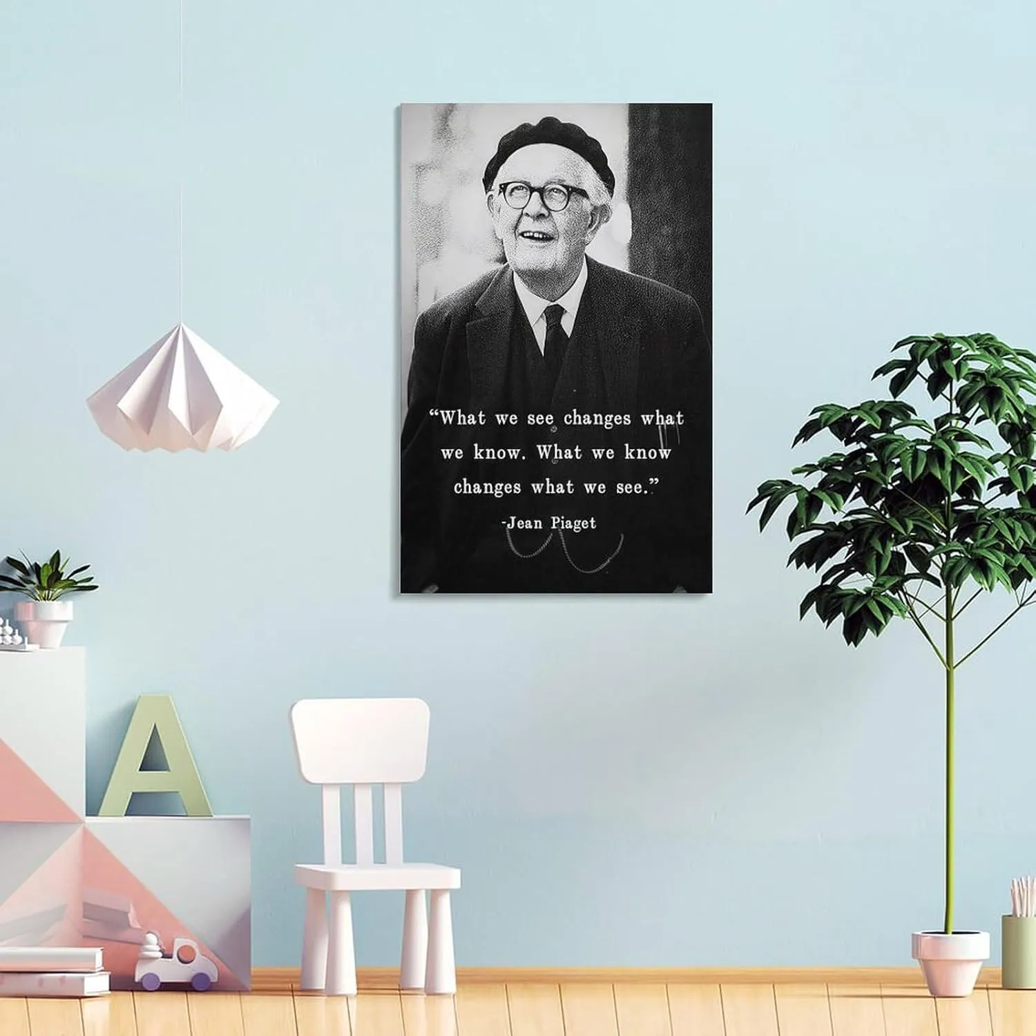 SINUJE Jean Piaget Quote Poster Canvas Wall Art For Room Aesthetic And Decor Poster For Bedroom Living Room Bathroom Kitchen Office Decor 24x36inch(60x90cm) Frame-style