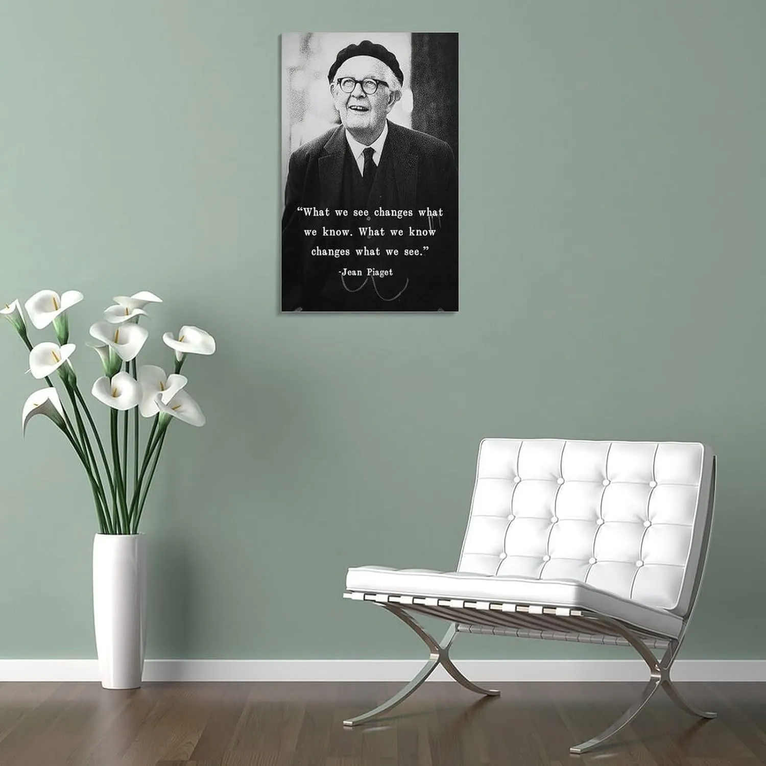 SINUJE Jean Piaget Quote Poster Canvas Wall Art For Room Aesthetic And Decor Poster For Bedroom Living Room Bathroom Kitchen Office Decor 24x36inch(60x90cm) Frame-style