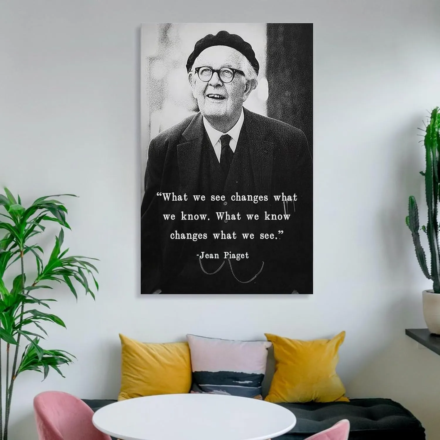 SINUJE Jean Piaget Quote Poster Canvas Wall Art For Room Aesthetic And Decor Poster For Bedroom Living Room Bathroom Kitchen Office Decor 24x36inch(60x90cm) Frame-style