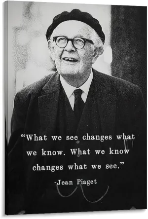 SINUJE Jean Piaget Quote Poster Canvas Wall Art For Room Aesthetic And Decor Poster For Bedroom Living Room Bathroom Kitchen Office Decor 24x36inch(60x90cm) Frame-style