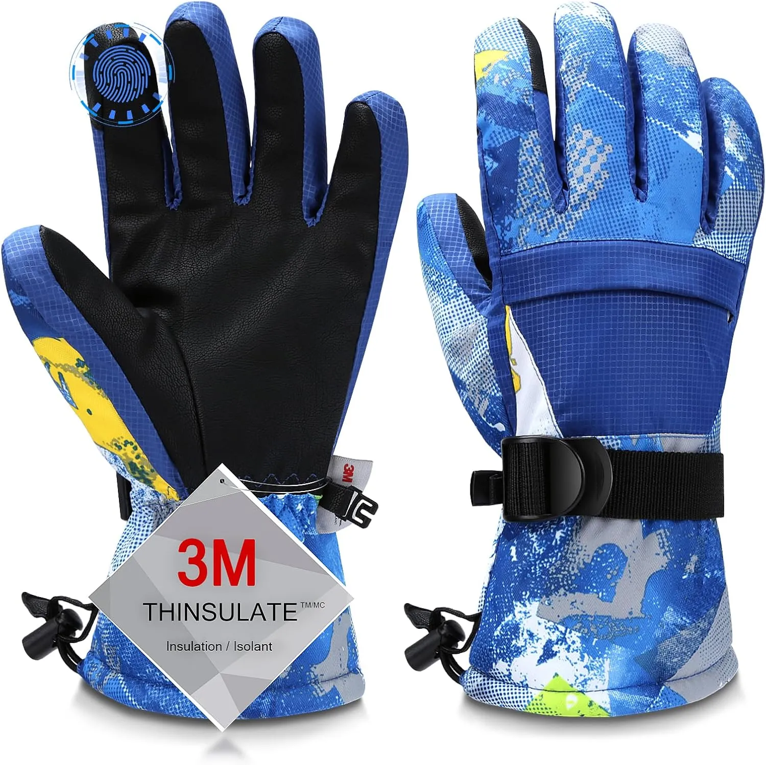 Ski Gloves, Warmest Waterproof and Breathable Snow Gloves for Cold Weather, Fits Both Men & Women,for Parent Child Kids Outdoor
