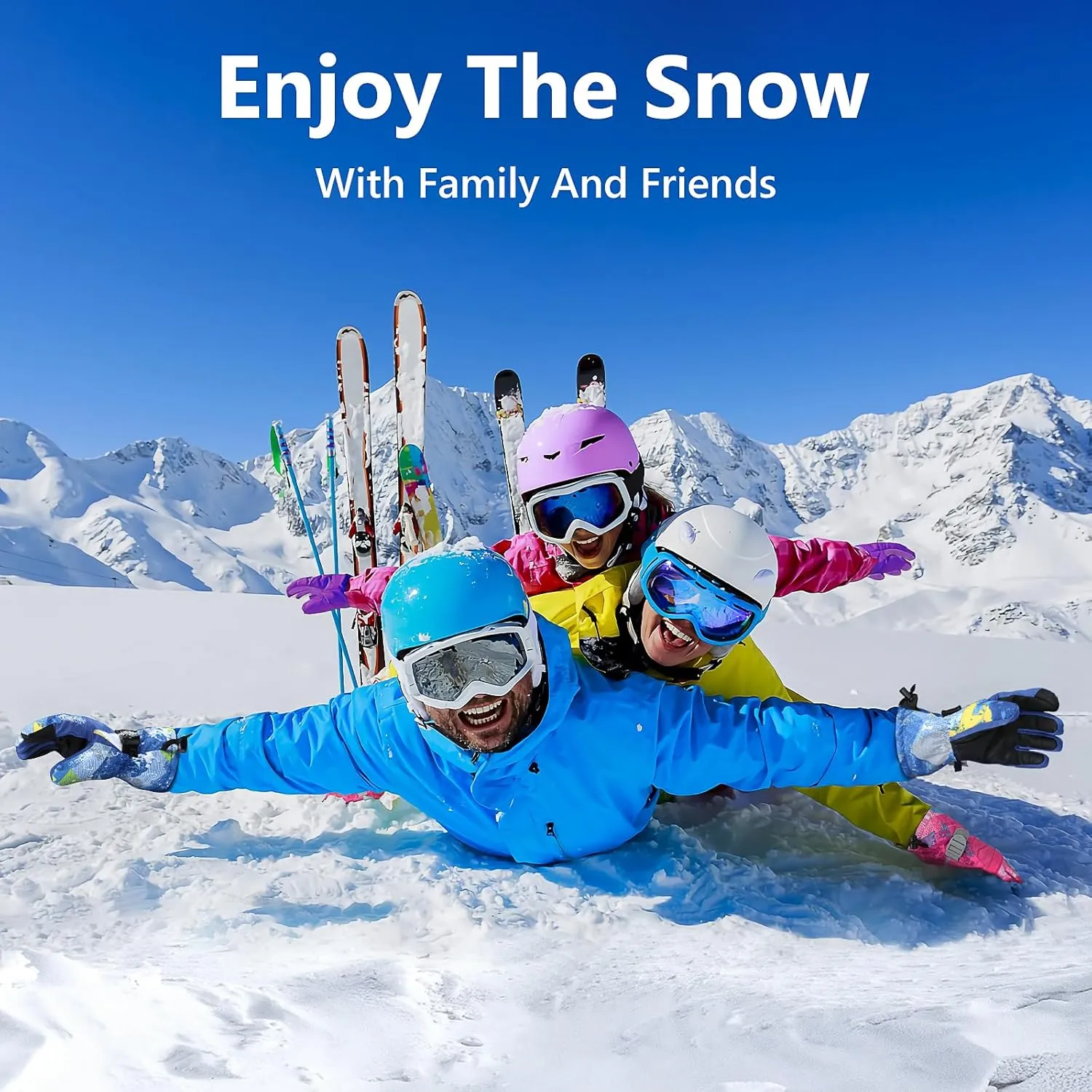 Ski Gloves, Warmest Waterproof and Breathable Snow Gloves for Cold Weather, Fits Both Men & Women,for Parent Child Kids Outdoor