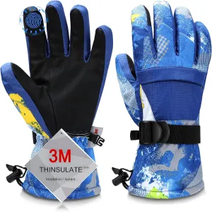Ski Gloves, Warmest Waterproof and Breathable Snow Gloves for Cold Weather, Fits Both Men & Women,for Parent Child Kids Outdoor