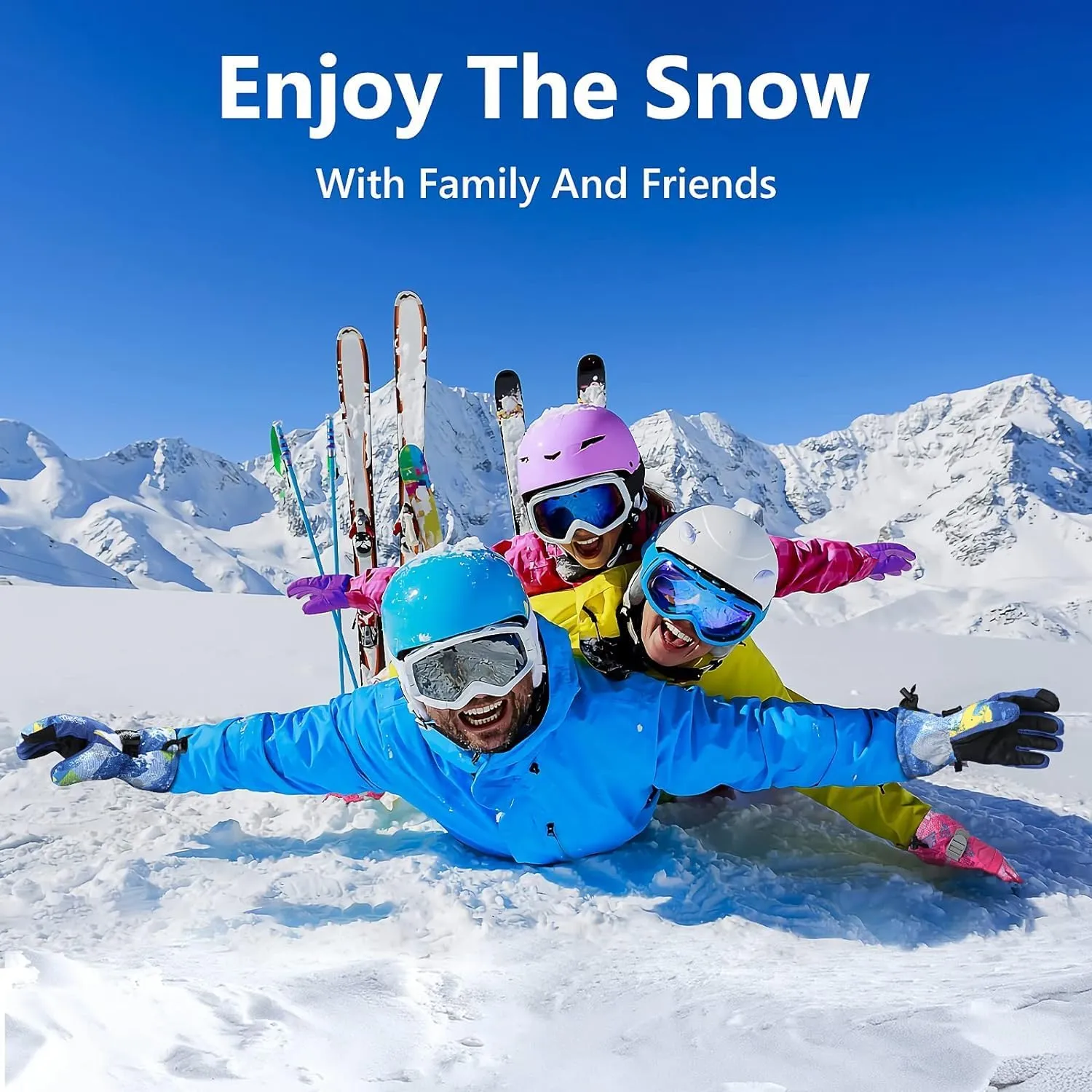 Ski Gloves, Warmest Waterproof and Breathable Snow Gloves for Cold Weather, Fits Both Men & Women,for Parent Child Kids Outdoor