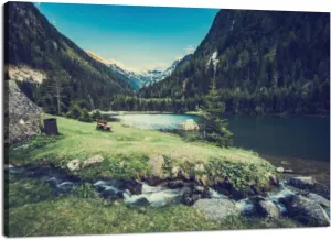 Skipvelo Canvas Wall Art Prints Picturesque Alpine landscape lake Elisabeth See Austria Alps Paintings Poster Artwork Home Decor Ready to Hang for Living Room Bedroom Dining Room 20 x 30 inch