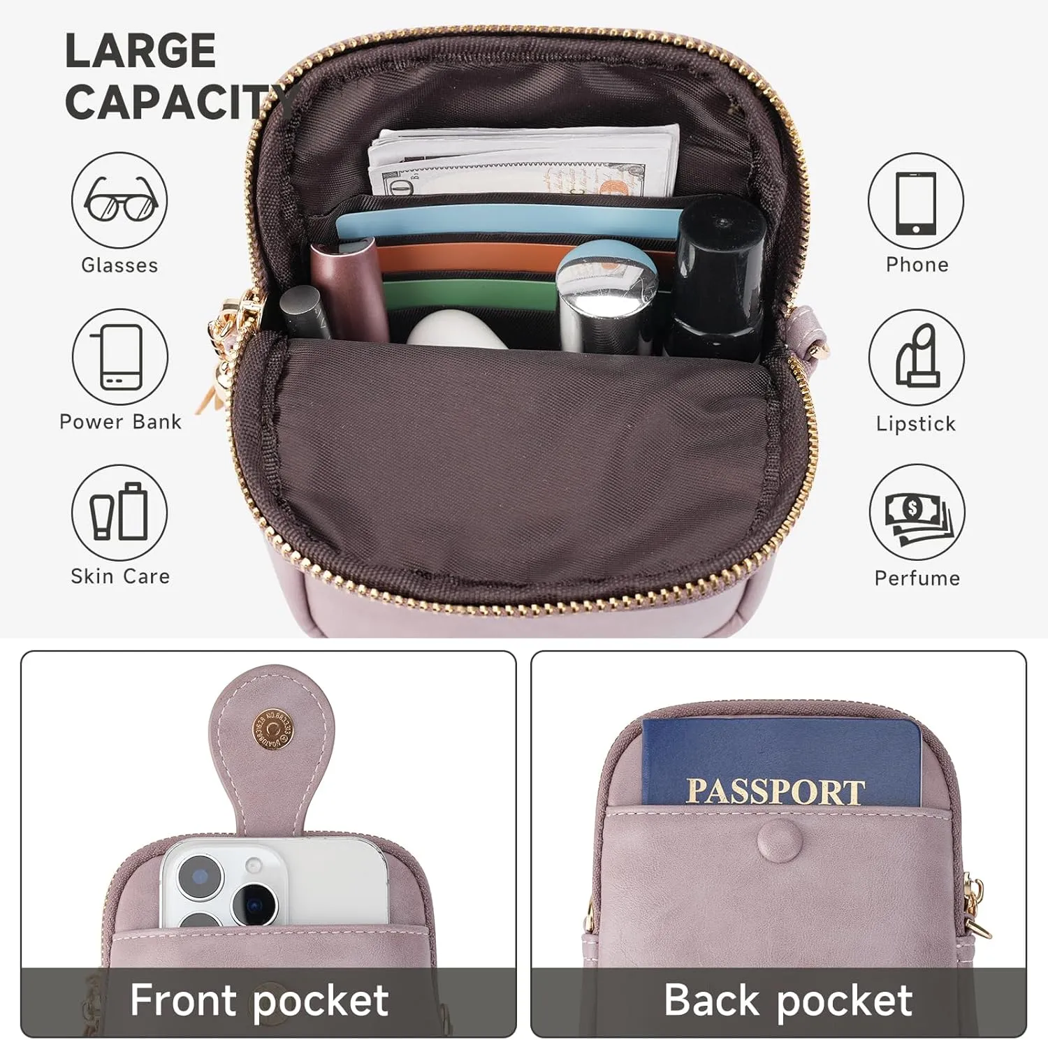 Small Crossbody Bags for Women, Lightweight Mini Cute Cell Phone Purse for Women with Tassel Shining Butterfly