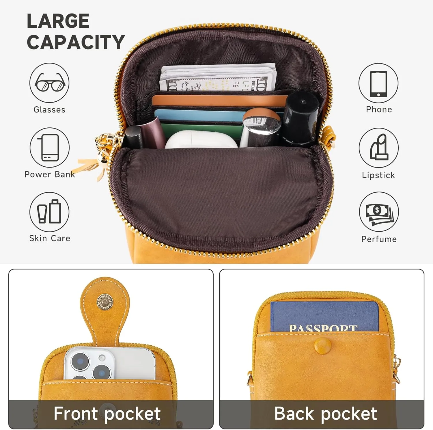 Small Crossbody Bags for Women, Lightweight Mini Cute Cell Phone Purse for Women with Tassel Shining Butterfly