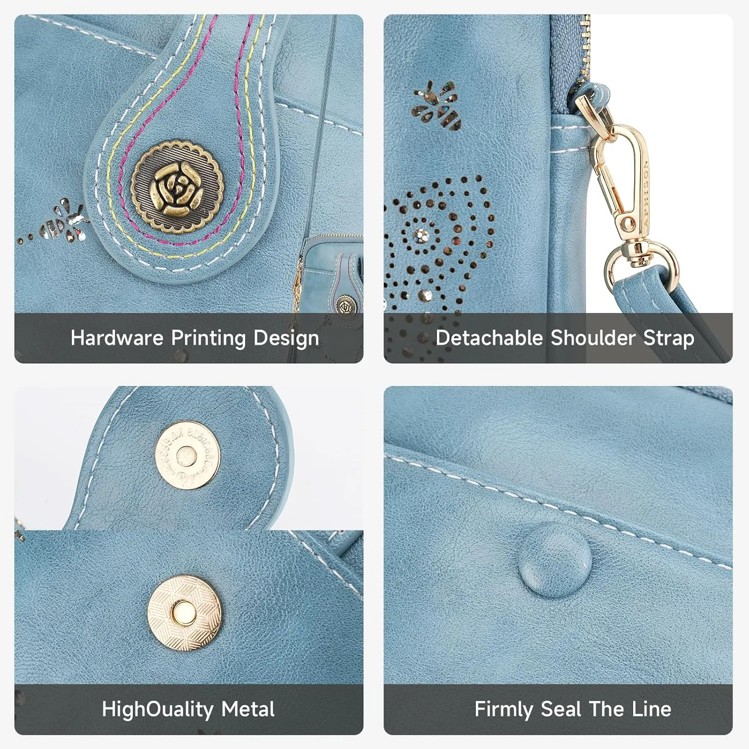 Small Crossbody Bags for Women, Lightweight Mini Cute Cell Phone Purse for Women with Tassel Shining Butterfly