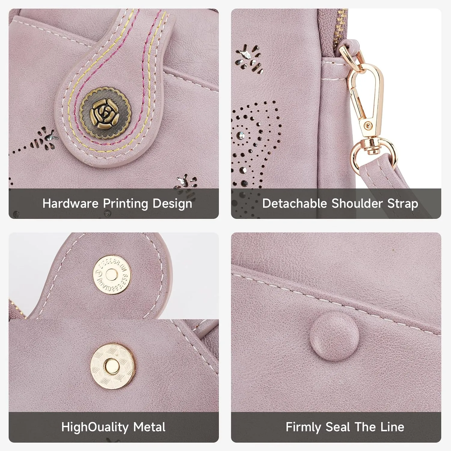 Small Crossbody Bags for Women, Lightweight Mini Cute Cell Phone Purse for Women with Tassel Shining Butterfly