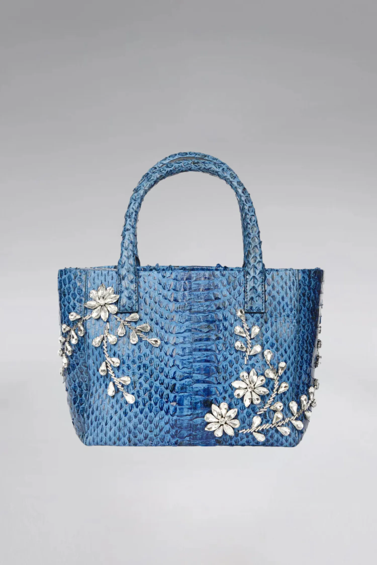 Small Diamond Flower Power Snakeskin Pop Tote