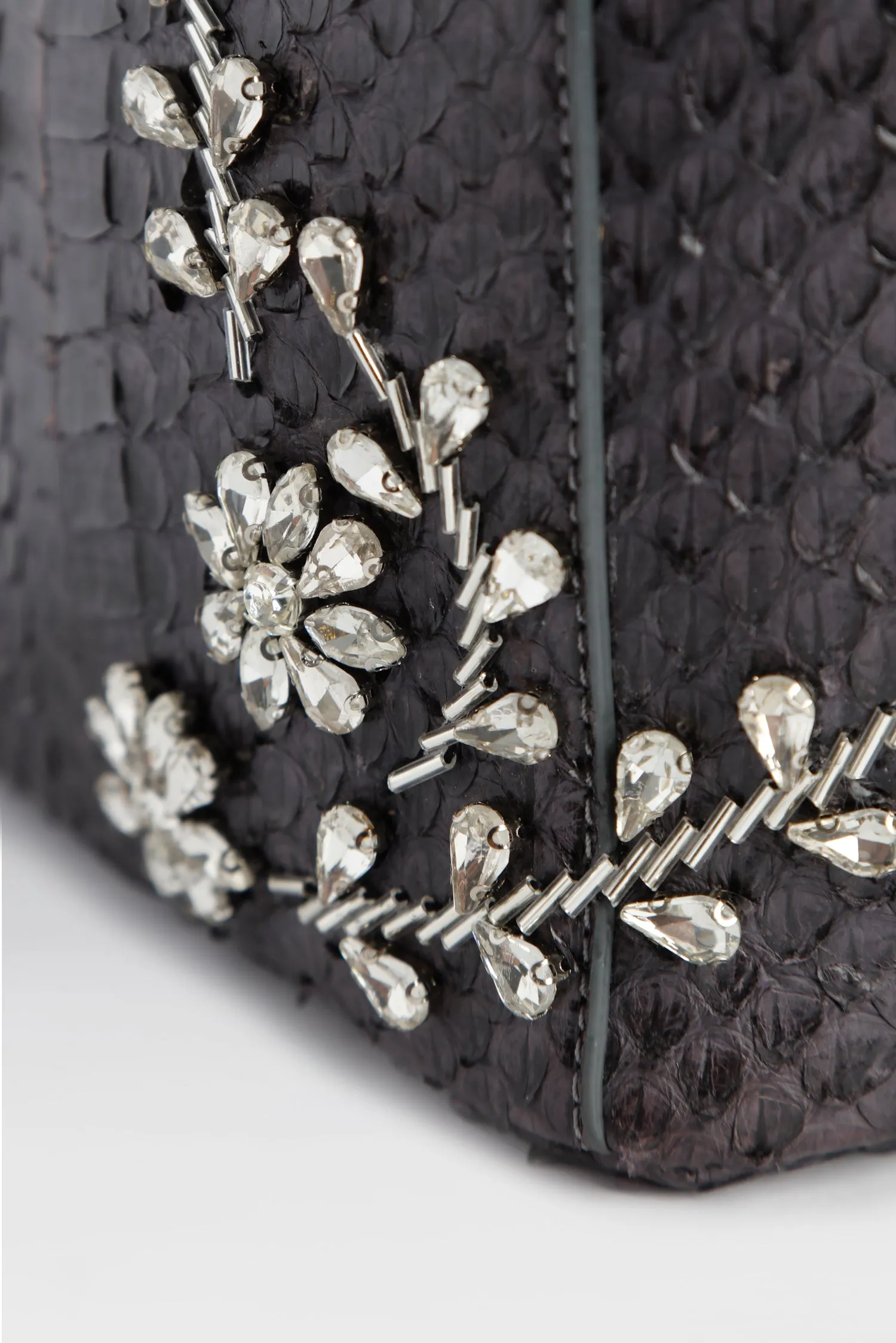 Small Diamond Flower Power Snakeskin Pop Tote