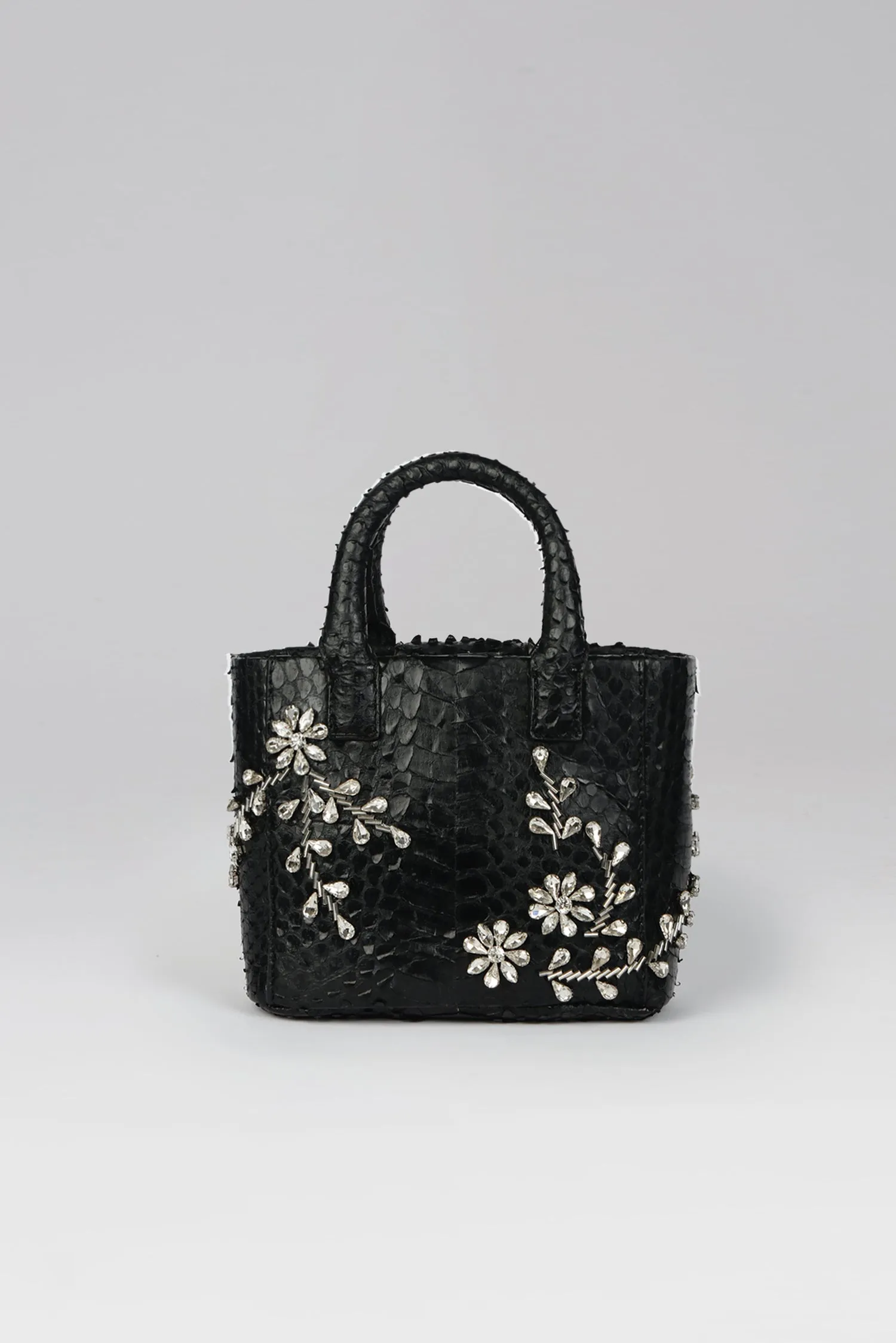 Small Diamond Flower Power Snakeskin Pop Tote