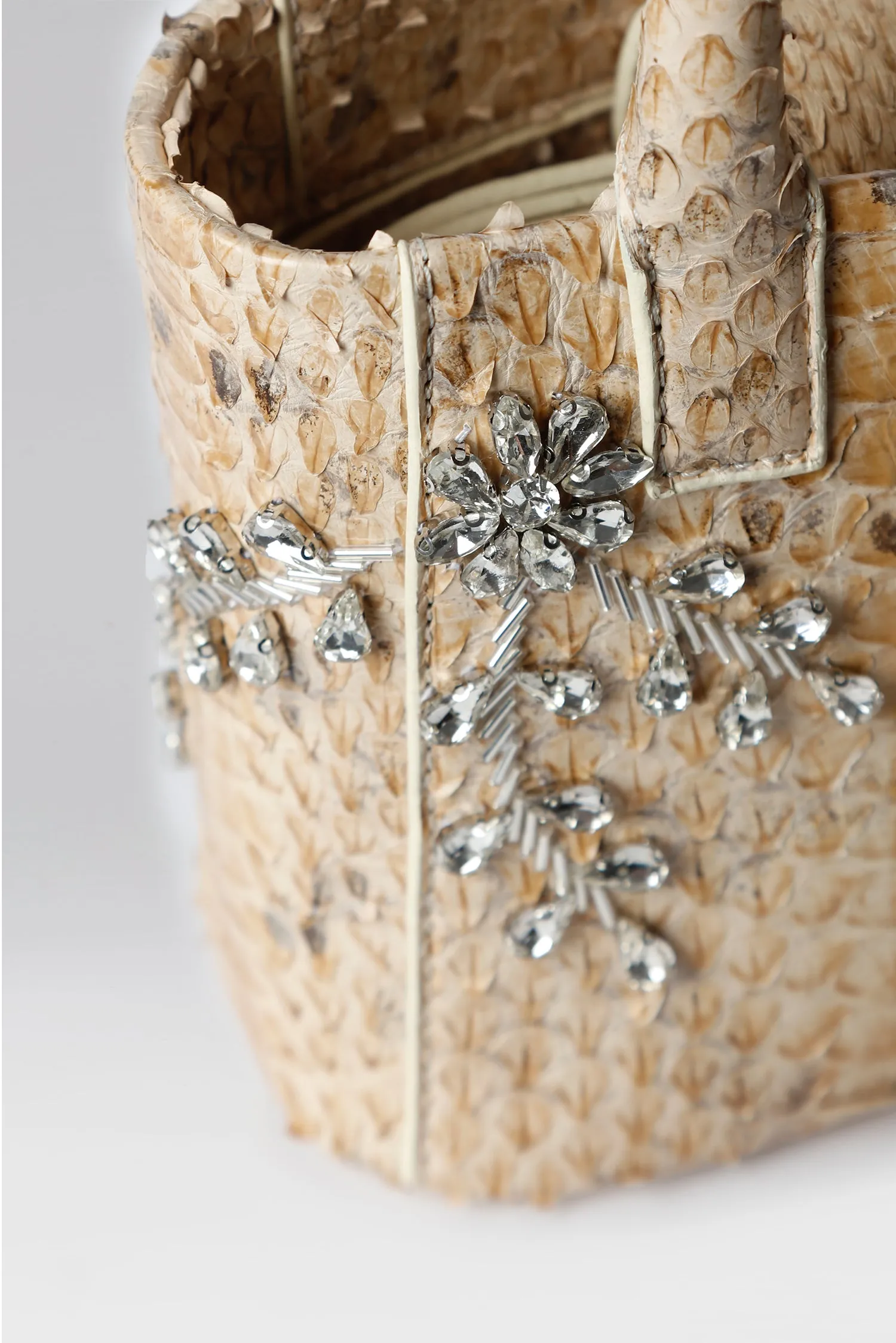 Small Diamond Flower Power Snakeskin Pop Tote