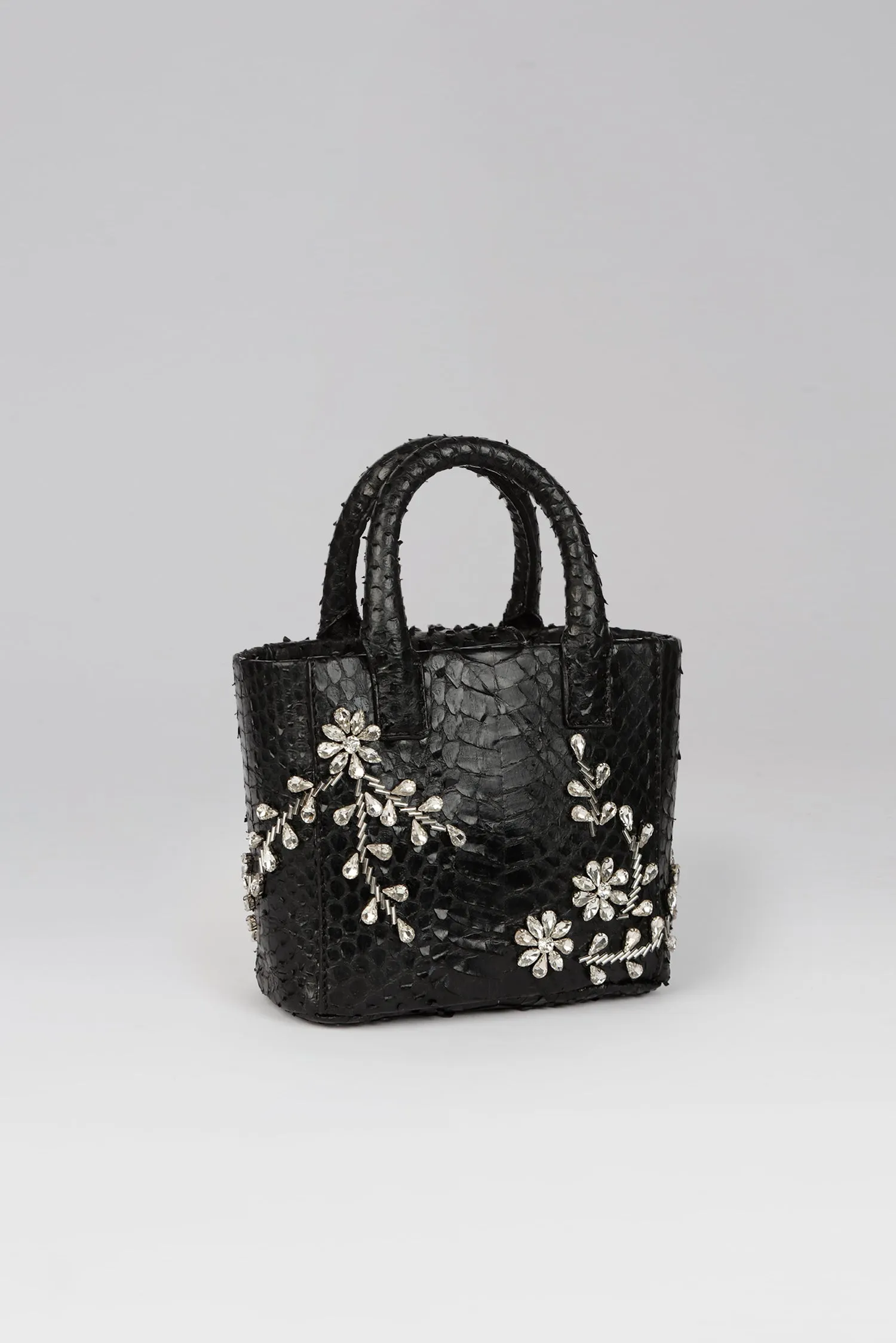 Small Diamond Flower Power Snakeskin Pop Tote