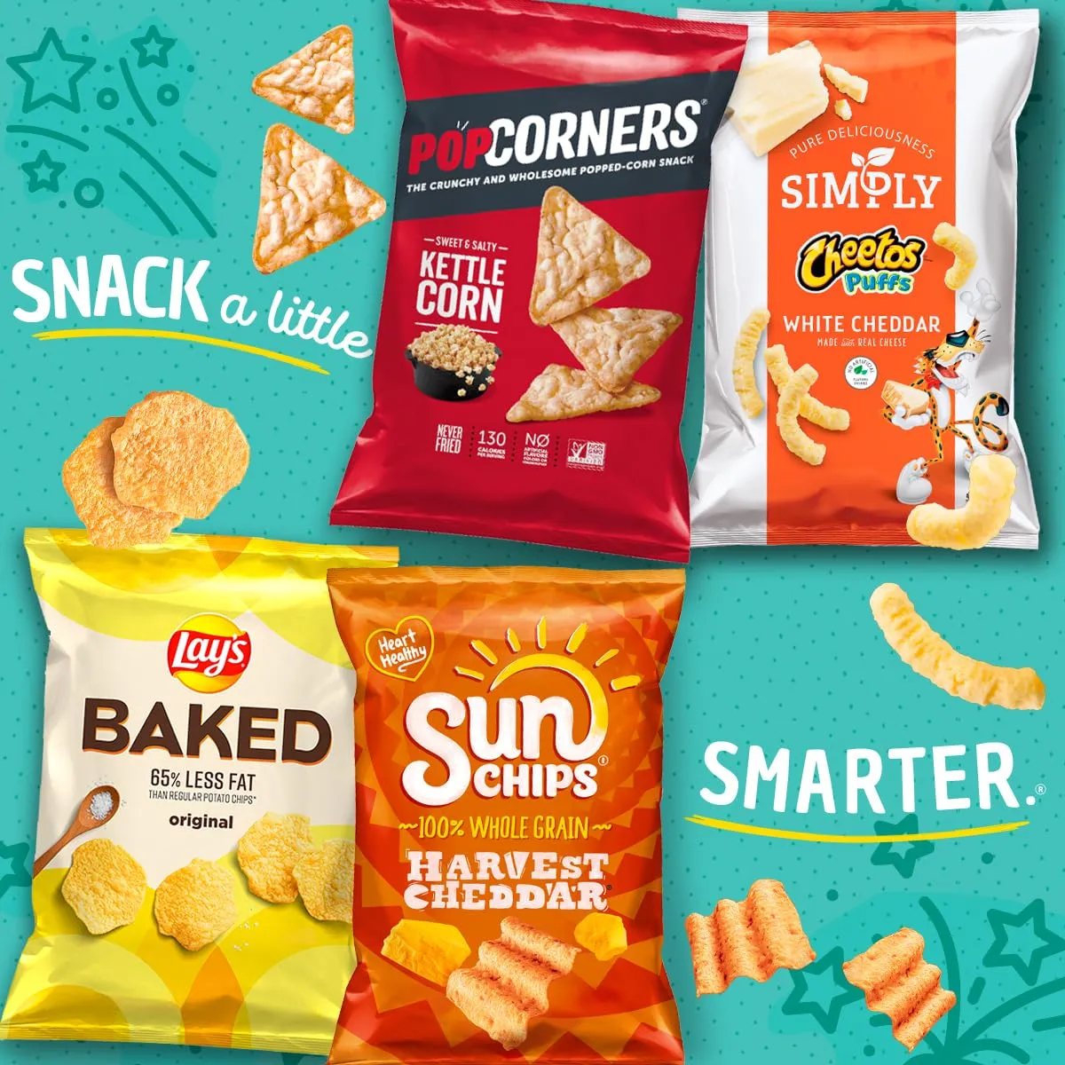 Smartfood Popcorn, Variety Pack, 0.5 Ounce (Pack of 40)