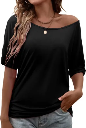 Smile Fish Women Casual Oversized Sexy Lips Print Off Shoulder T-Shirt