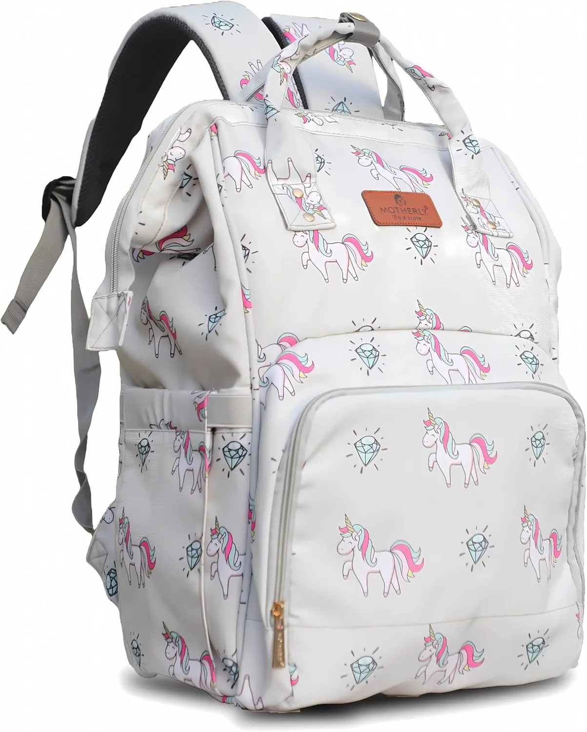 Smile in Style Waterproof Multistorage Baby Diaper Bag For Mothers (Unicorn Diamond Grey), Unicorn Diamond Grey, Diaper Bag