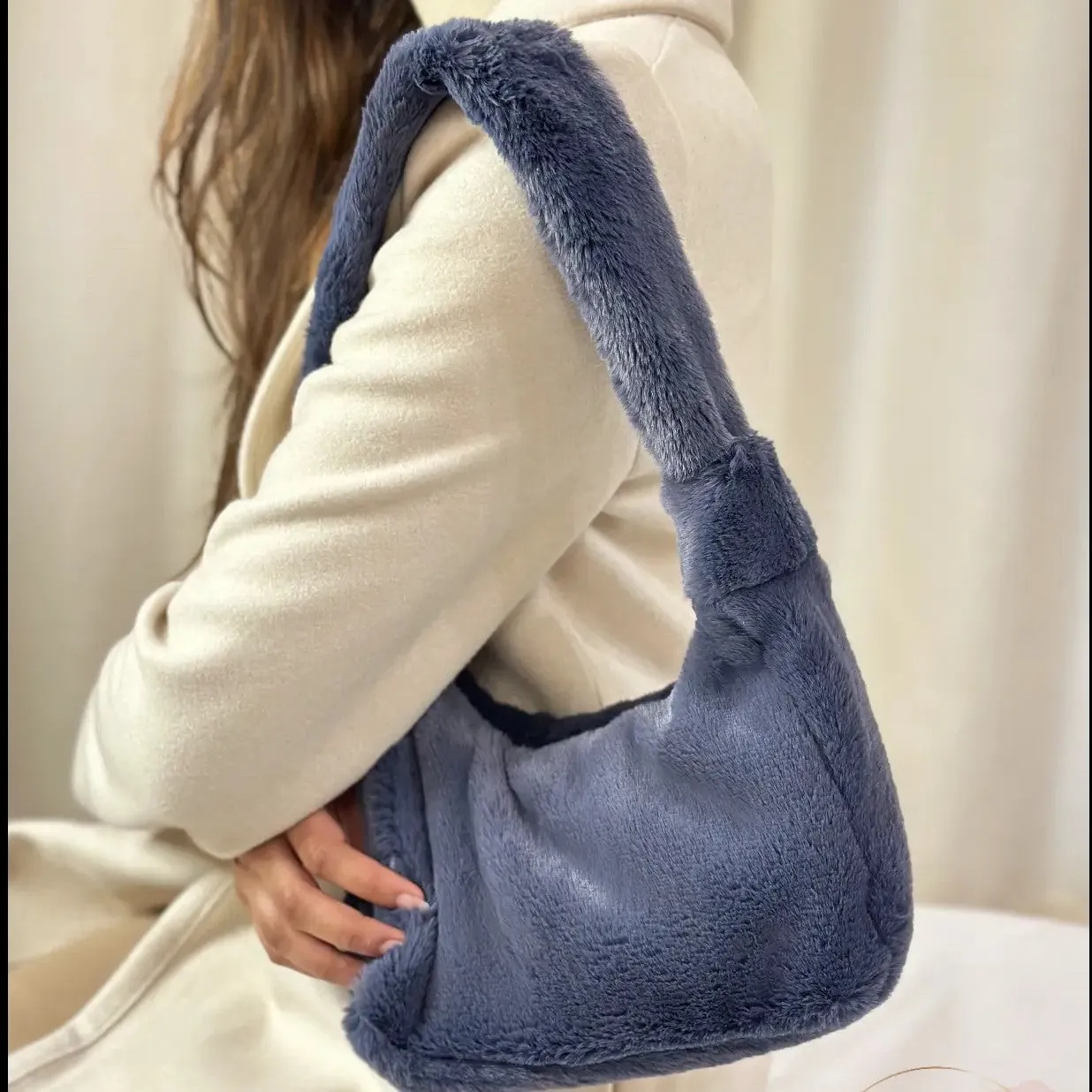Soft Hush Fur -  Dusty Blue