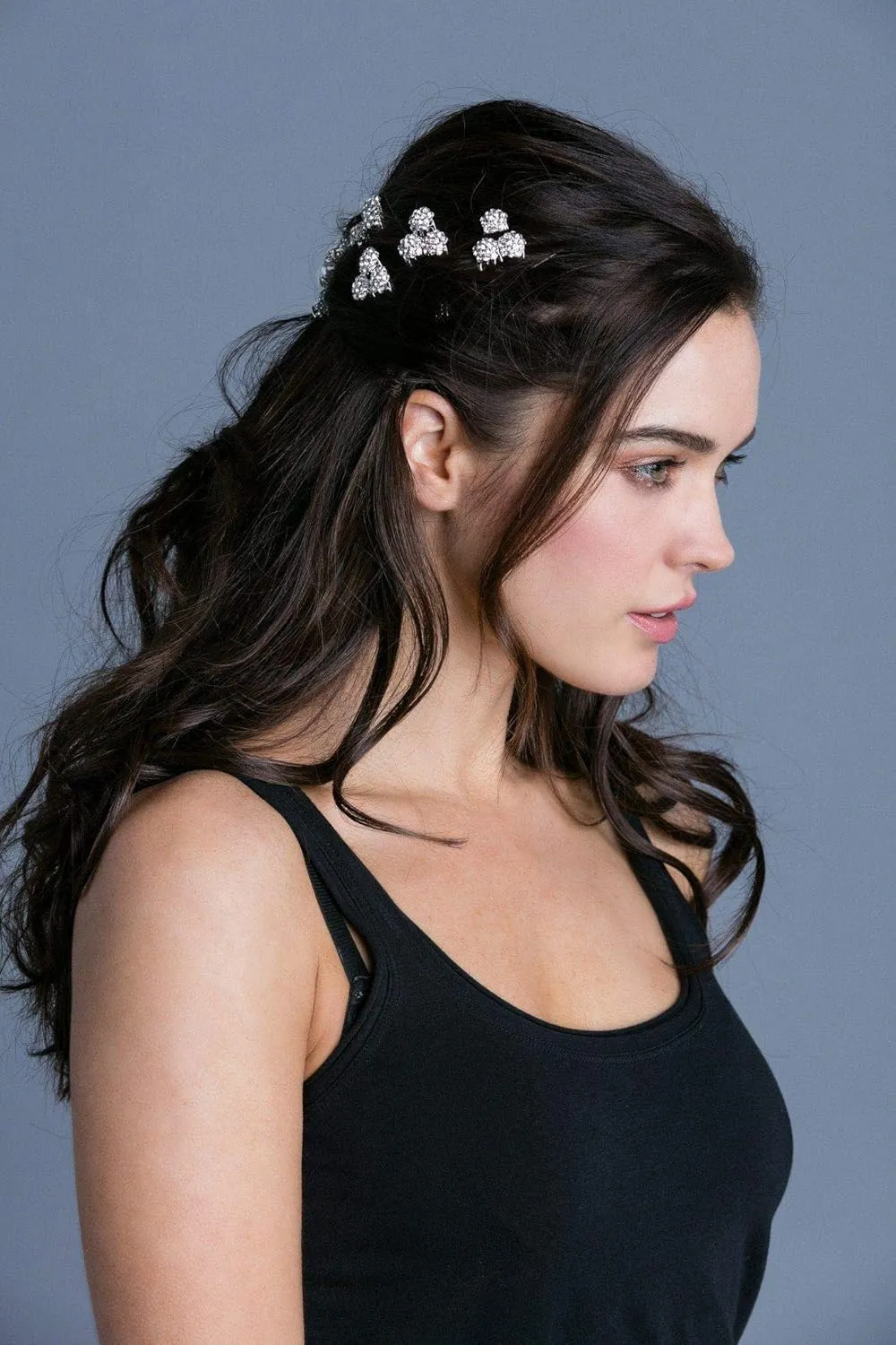 Soho Style Hair Accessories Set - 8 Piece Crystal Decorative Fashion Headband for Women Girls SAM01A-2002 Burgundy
