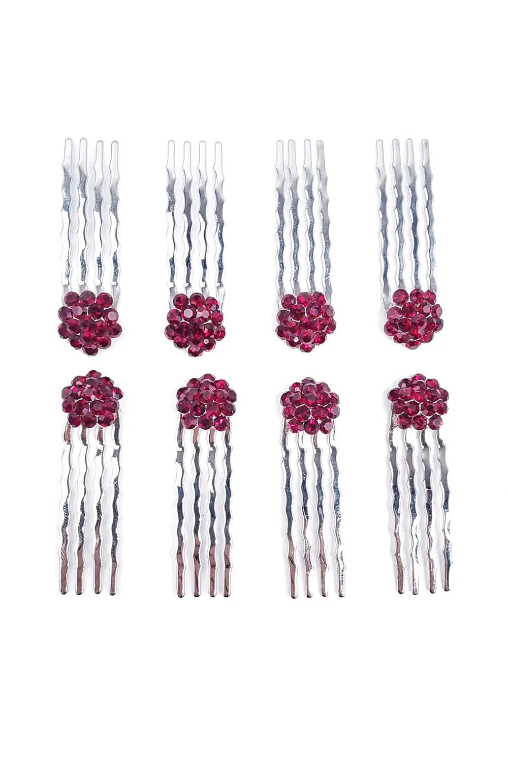 Soho Style Hair Accessories Set - 8 Piece Crystal Decorative Fashion Headband for Women Girls SAM01A-2002 Burgundy