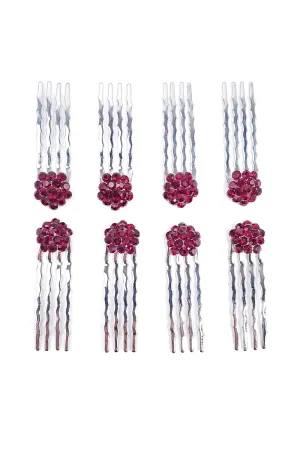 Soho Style Hair Accessories Set - 8 Piece Crystal Decorative Fashion Headband for Women Girls SAM01A-2002 Burgundy