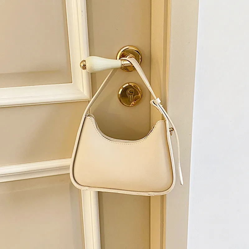 Solid Color Simple Textured Fashion Style Shoulder Bags