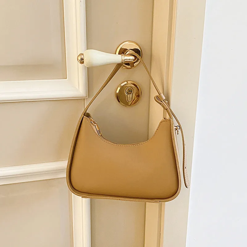 Solid Color Simple Textured Fashion Style Shoulder Bags