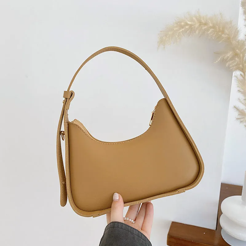 Solid Color Simple Textured Fashion Style Shoulder Bags