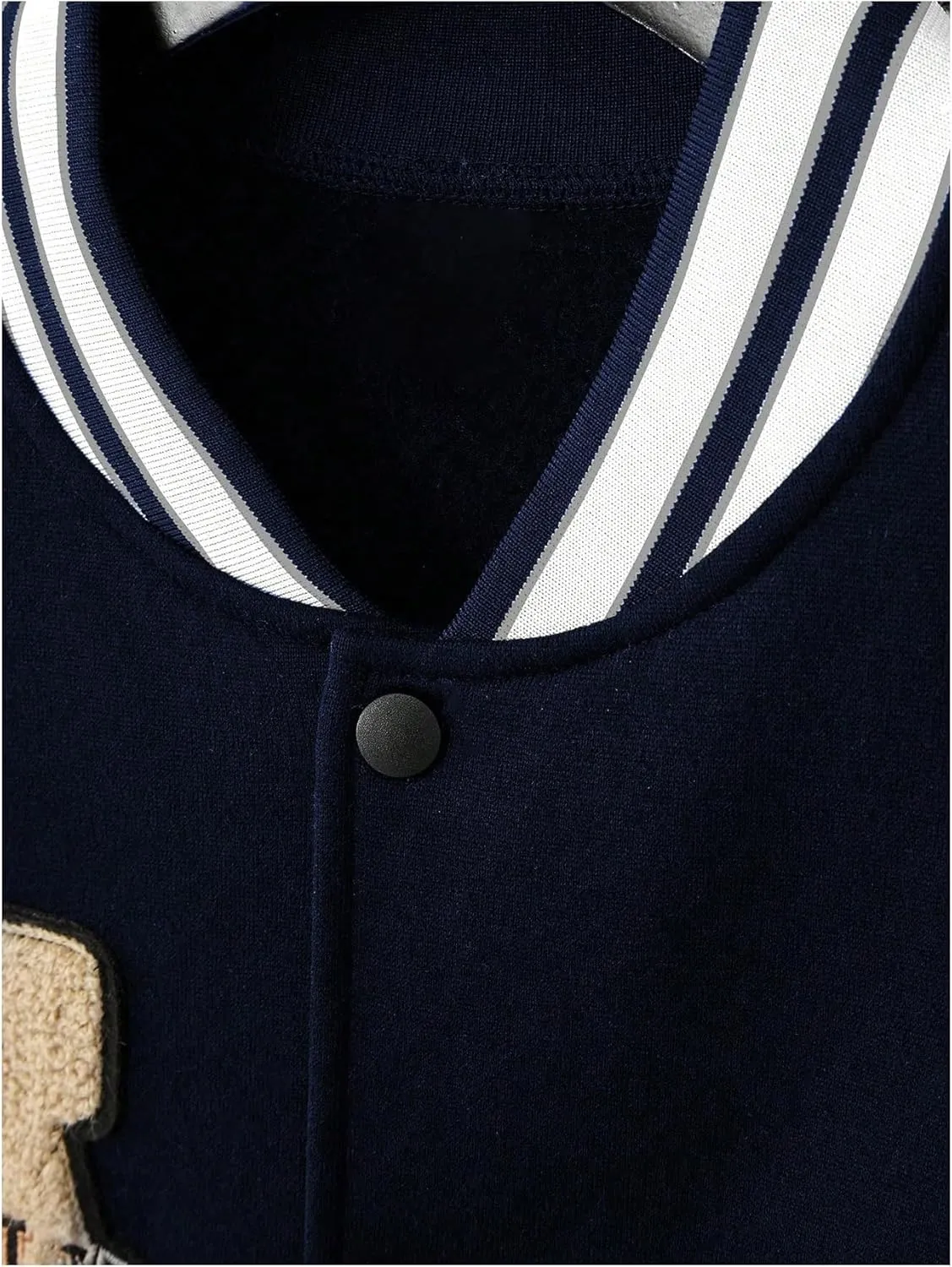 SOLY HUX Men's Letter Graphic Varsity Jacket Color Block Long Sleeve Baseball Jacket with Pockets