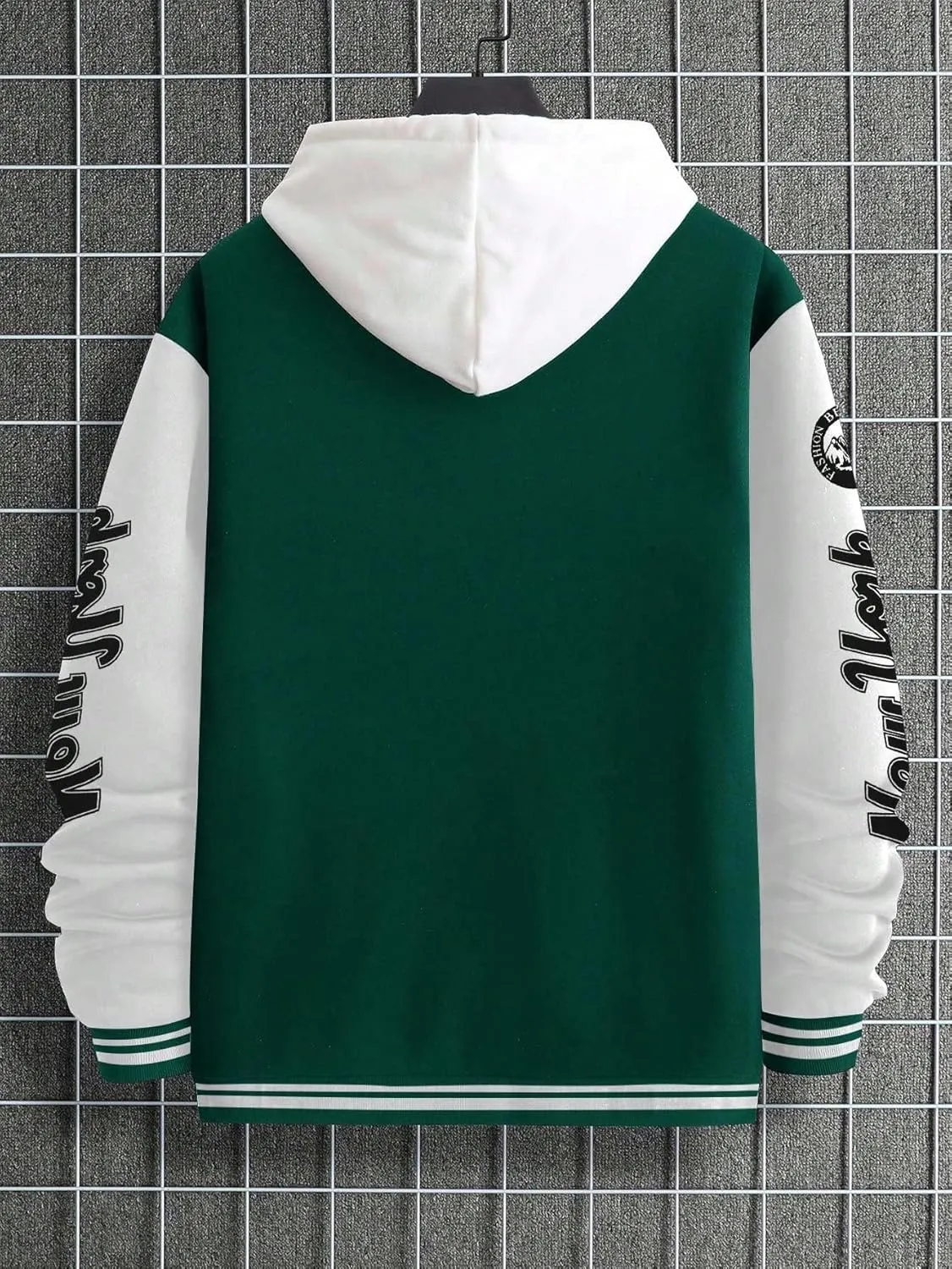 SOLY HUX Men's Varsity Jacket Color Block Letter Graphic Long Sleeve Baseball Jacket Bomber Coat