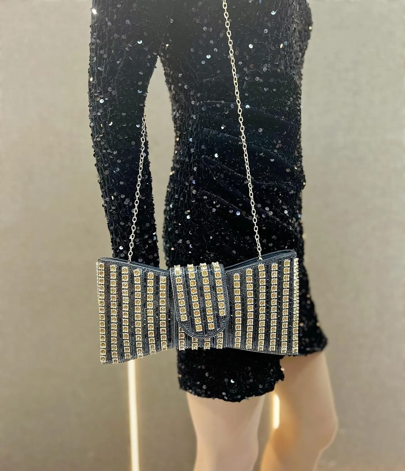 Sparkly Diamond Bow Evening Bag Clutch Purses for Women Rhinestone Glitter Shoulder Handbag for Party Prom Cocktail Wedding