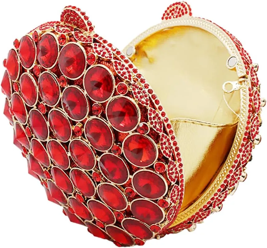 Sparkly Round Shape Evening Bag Luxury Crystal Clutch Formal Rhinestone Purse Party Wedding Cute Handbag