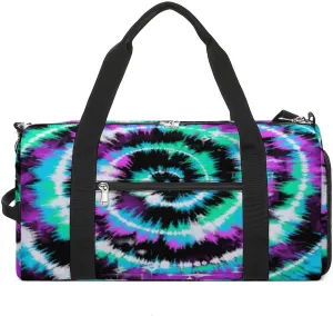 Sport Gym Duffel with Shoe Compartment Wet Pocket, Neon-pink-blue-tie-dye Shoulder Travel Bag for Women Men, style-2