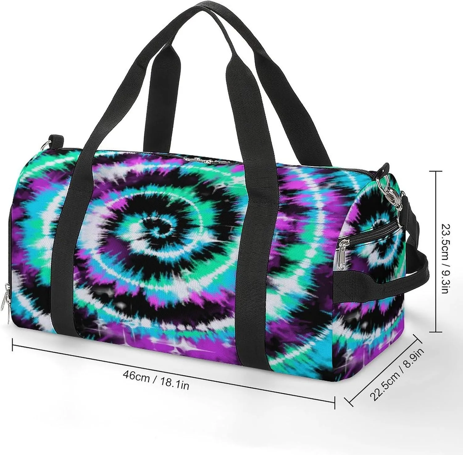 Sport Gym Duffel with Shoe Compartment Wet Pocket, Neon-pink-blue-tie-dye Shoulder Travel Bag for Women Men, style-2