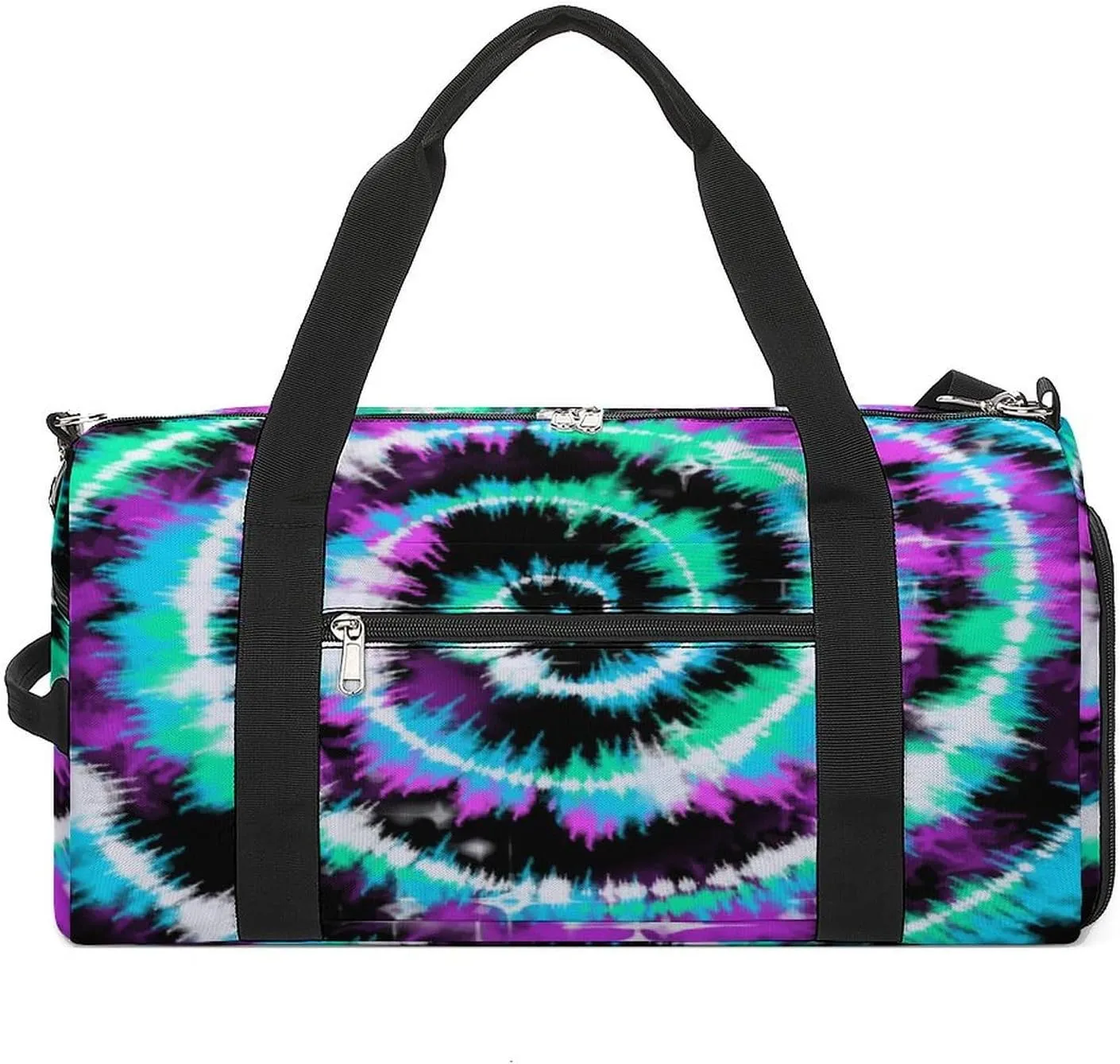 Sport Gym Duffel with Shoe Compartment Wet Pocket, Neon-pink-blue-tie-dye Shoulder Travel Bag for Women Men, style-2