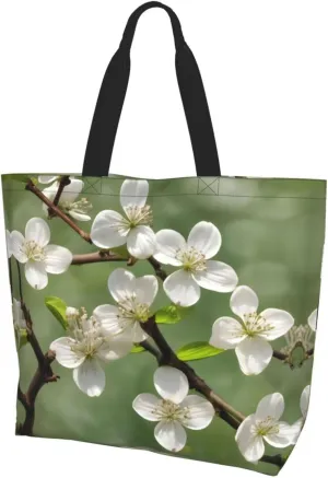 Spring Dogwood Blossoms print Shoulder Handbag, Women Tote Purse, Large Capacity Shopping Bag, Top Handle Bag