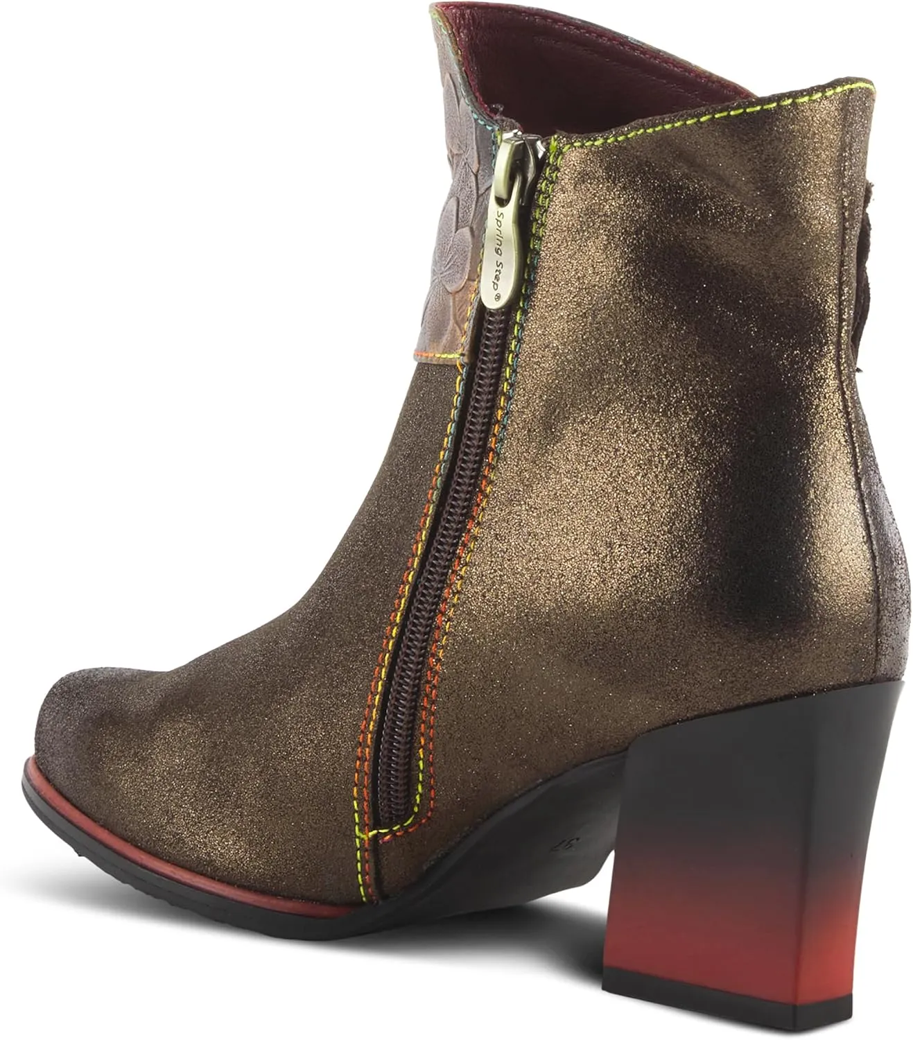 Spring Step L'Artiste Women's Zinna Fashion Flower Applique Bootie