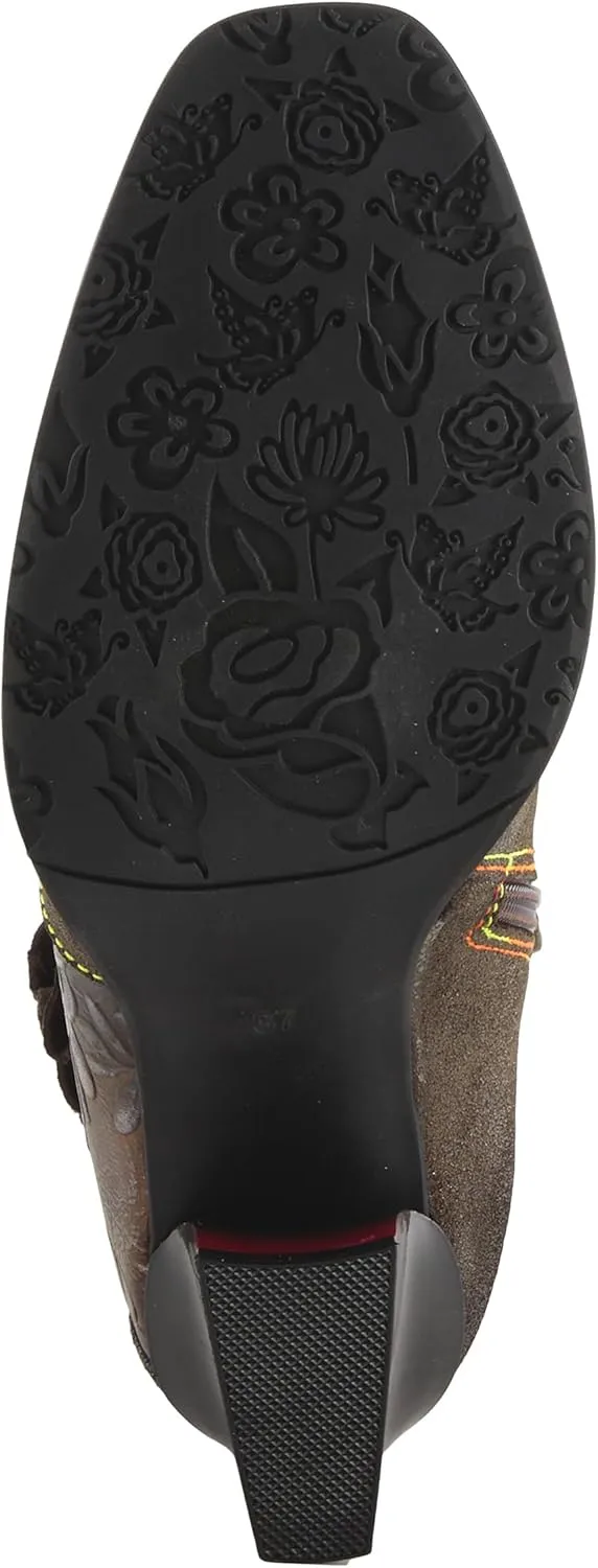 Spring Step L'Artiste Women's Zinna Fashion Flower Applique Bootie
