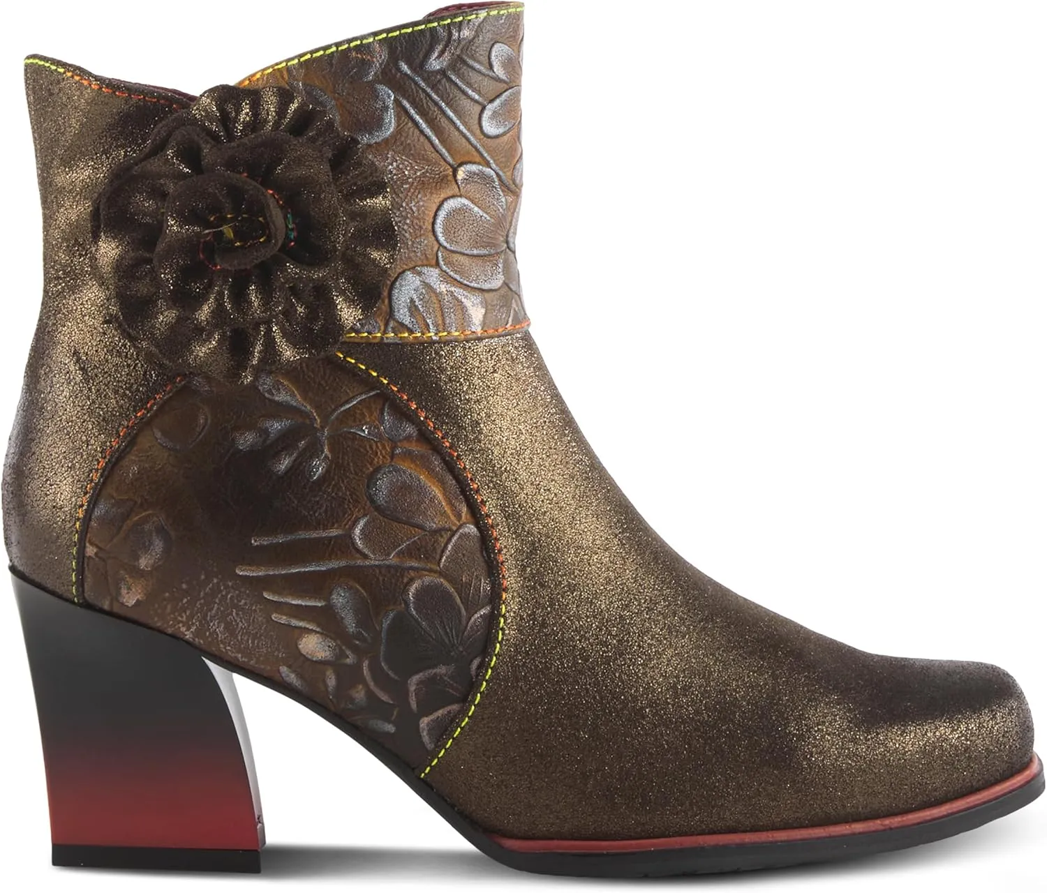 Spring Step L'Artiste Women's Zinna Fashion Flower Applique Bootie