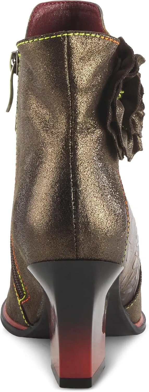 Spring Step L'Artiste Women's Zinna Fashion Flower Applique Bootie